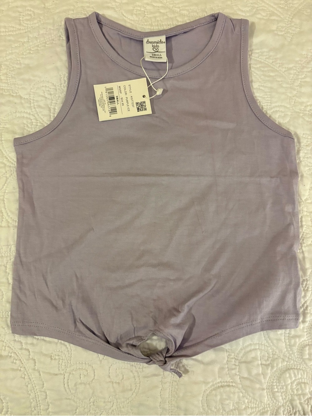 dreamsicle Kids Lavender Tie-Front Tank Top